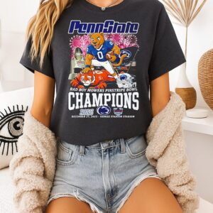 Penn State 2025 Bad Boy Mowers Pinstripe Bowl Champions Mascot T-Shirt