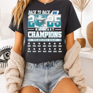 Philadelphia Eagles Football Nfc East Champions Back To Back 2025 T-Shirt