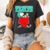 Philadelphia Eagles Snoopy Chilling With Football Peanuts Style T-Shirt