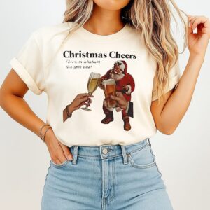 Santa Claus Drink Beer Christmas Cheers To Whatever This Year Was T-Shirt