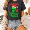Skull Santa Wears Black Hates People And Wants 7 Dogs Christmas T-Shirt