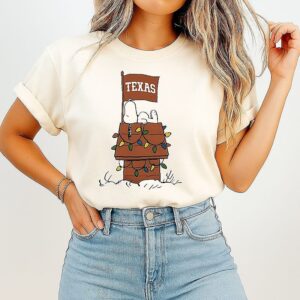Snoopy House Lights X Texas Longhorn Flag T-Shirt