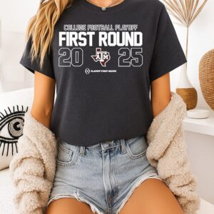 Texas A&m Aggies 2025-26 Cfp First Round Logo T-Shirt