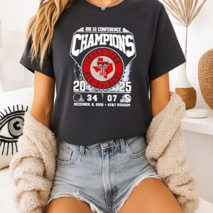 Texas Tech Red Raiders 2025 Big 12 Conference Champions 34-7 Byu T-Shirt