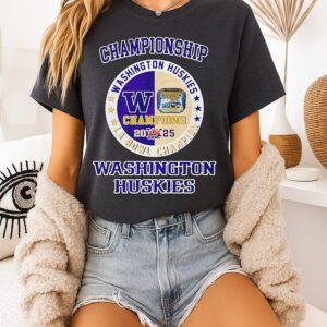 Washington Huskies 2025 La Bowl Champions Logo T-Shirt
