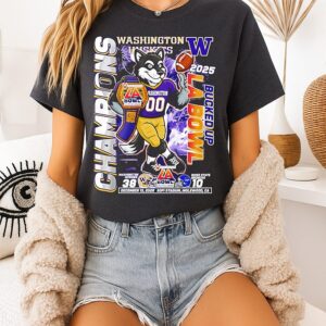 Washington Huskies Bucked Up La Bowl Champions 2025 Mascot T-Shirt