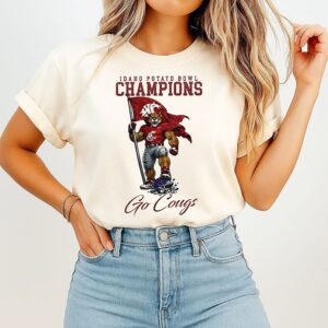 Washington State Cougars NCAA 2025 Idaho Potato Bowl Champions Mascot T-Shirt