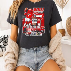 Western Kentucky Hilltoppers 2025 New Orleans Bowl Champions City Skyline T-Shirt