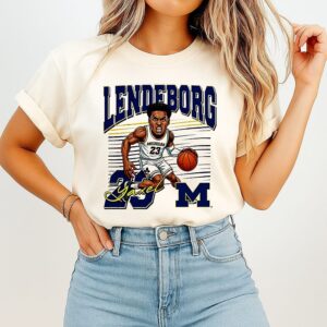 Yaxel Lendeborg Michigan Basketball Caricature T-Shirt