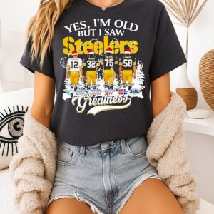Yes I’m Old But I Saw Pittsburgh Steelers Greatness Super Bowl Signatures Christmas T-Shirt