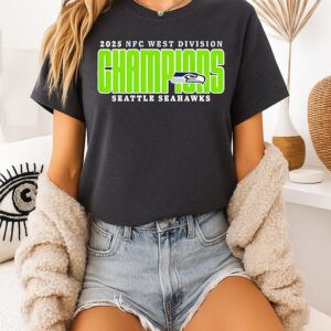 2025 Nfc West Division Champions Seattle Seahawks Logo T-Shirt