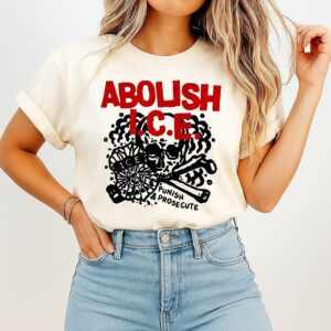 Abolish Ice Punish Prosecute 2026 Skull Cross Logo T-Shirt