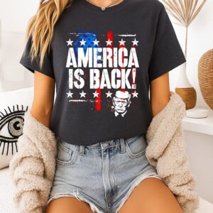 America Is Back Trump USA Flag 2026 T-Shirt