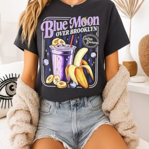 Banana Blueberry Milkshake Blue Moon Over Brooklyn Extra Banana Retro T-Shirt