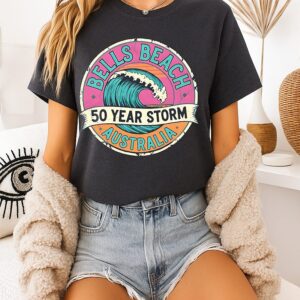 Bells Beach Australia 50 Year Storm Retro Logo T-Shirt