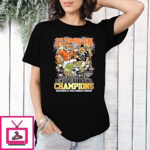 Clemson Tigers Beat Penn State Nittany Lions Bad Boy Mowers Pinstripe Bowl 2025 Mascot T-Shirt