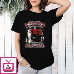 Fernando Mendoza Bob Knight And Curt Cignetti Indiana Hoosiers History Is Made 1976-2026 Signature T-Shirt