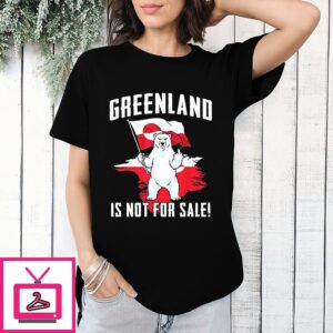 Greenland Is Not For Sale Love Greenland Support Greenlander Polar Bear Middle Finger T-Shirt