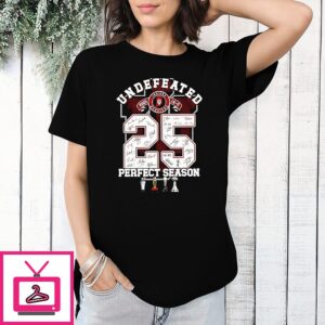 Hoosiers Indiana Cfp National Champions 2025 Undefeated Perfect Season Trophy Signature T-Shirt