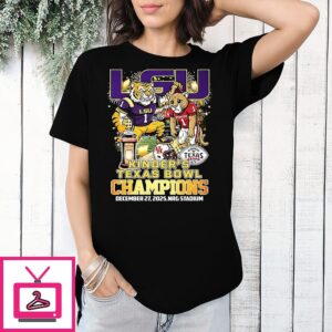 Houston Cougars Beat Lsu Tigers NCAA Kinder’s Texas Bowl Champions 2025 Mascot T-Shirt
