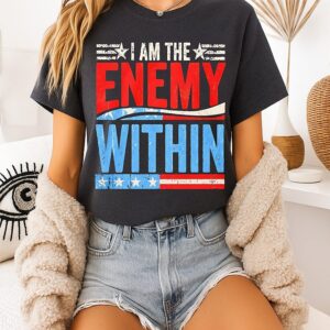 I Am The Enemy Within Flag Retro T-Shirt