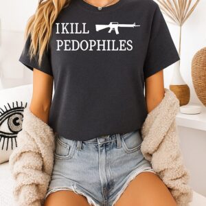 I Kill Pedophiles Rifle Silhouette T-Shirt