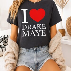 I Love Drake Maye Heart New England Patriots Football Lover T-Shirt