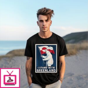 I Stand With Greenland Flag Bear T-Shirt