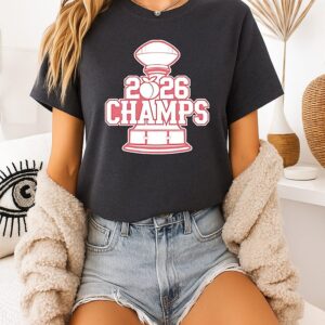 Indiana Hoosiers 2026 Cfp Peach Bowl Champions Trophy T-Shirt
