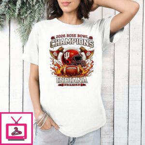 Indiana Hoosiers Cfp National Championship 2026 Helmet Cross Ax Fire T-Shirt