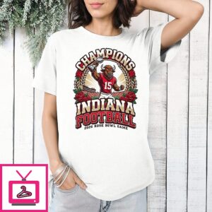 Indiana Hoosiers Cfp National Championship 2026 Rose Bowl Game Mascot T-Shirt