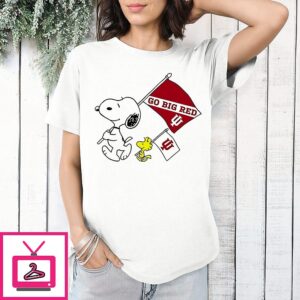 Indiana Hoosiers Cfp National Championship X Snoopy And Woodstock Go Big Red T-Shirt