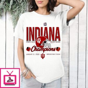Indiana Hoosiers Football Champions Peach Bowl 2025-26 T-Shirt