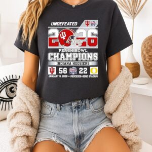 Indiana Hoosiers Undefeated 2026 Peach Bowl Champions Score T-Shirt