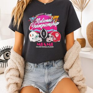 Indiana Vs Miami 2026 Cfp National Championship Bound Sunset T-Shirt
