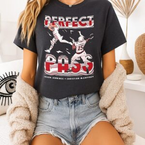 Jauan Jennings And Christian Mccaffrey San Francisco 49ers Football Perfect Pass T-Shirt