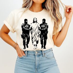 Jesus Arrested Parody Anti Ice Caricature T-Shirt