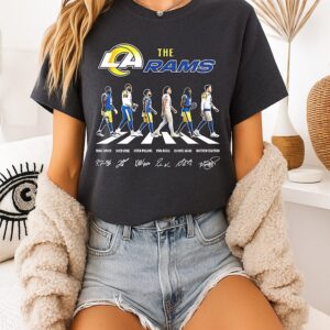 Los Angeles Rams Football Players Cross The Road Name And Signature Football Lover T-Shirt