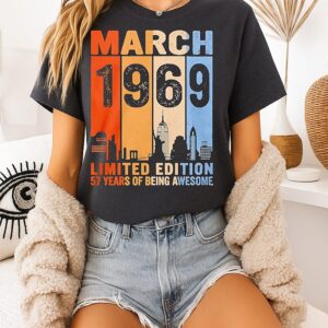 March 1969 Limited Edition 57 Years Of Being Awesome City Vintage T-Shirt