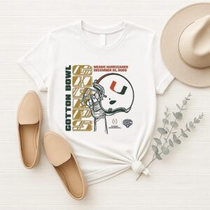 Miami Hurricanes Football 2025 Cotton Bowl Champions Helmet T-Shirt