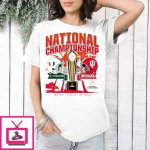 Miami Hurricanes Vs Indiana Hoosiers 2026 National Championship Game Match Up T-Shirt