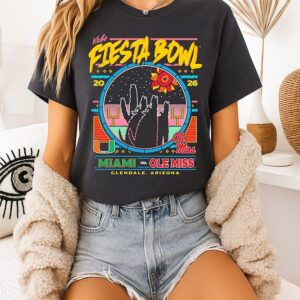 Miami Hurricanes Vs Ole Miss Rebels Vrbo Fiesta Bowl Cfp Semifinal 2026 T-Shirt