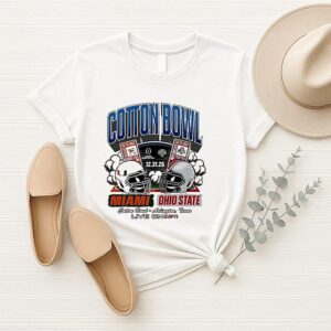 Miami Vs Ohio State 2025 Cotton Bowl Matchup Helmet T-Shirt