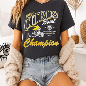 Michigan Wolverines Cheez-It Citrus Bowl Champions 2025 Helmet T-Shirt
