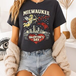 Milwaukee Happy Valentine’s Day Cupid Skyline T-Shirt