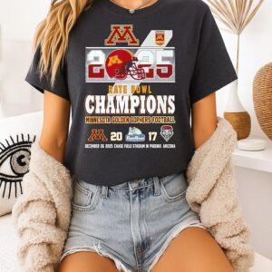 Minnesota Golden Gophers Football 2025 Rate Bowl Champions 20-17 Score T-Shirt