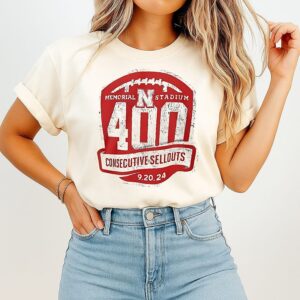 Nebraska Cornhuskers Football Memorial Stadium 400th Consecutive Sellout 9 20 24 T-Shirt