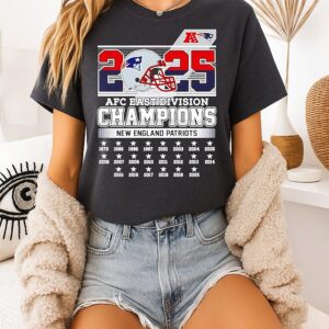 New England Patriots 2025 Afc East Division Champions 22th Time T-Shirt
