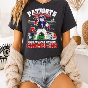 New England Patriots 2025 Afc East Division Champions Mascot Stadium T-Shirt