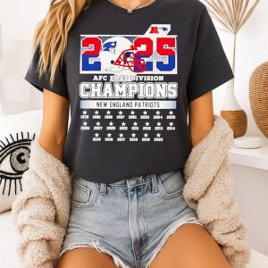 New England Patriots 2025 Afc East Division Champions Official T-Shirt